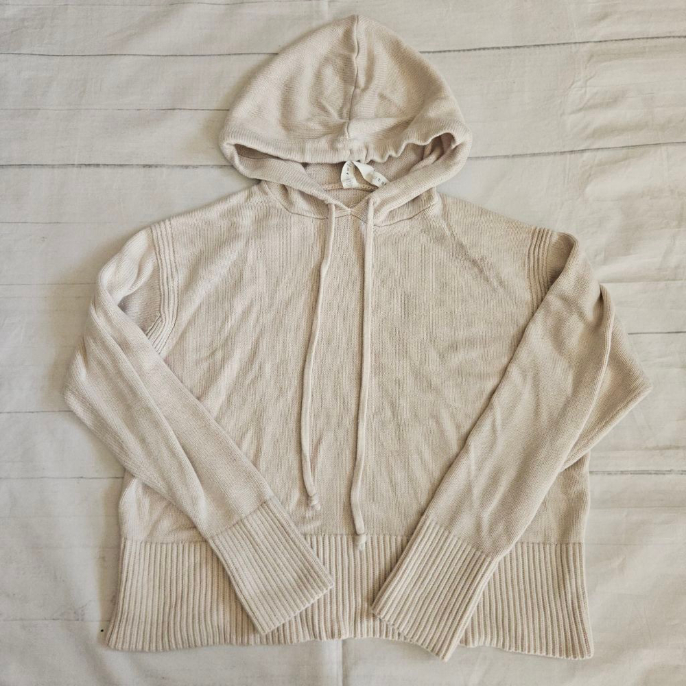 Lululemon Double Knit Beige Nuetral Minimalist Sweater Hooded Womens XS/Small